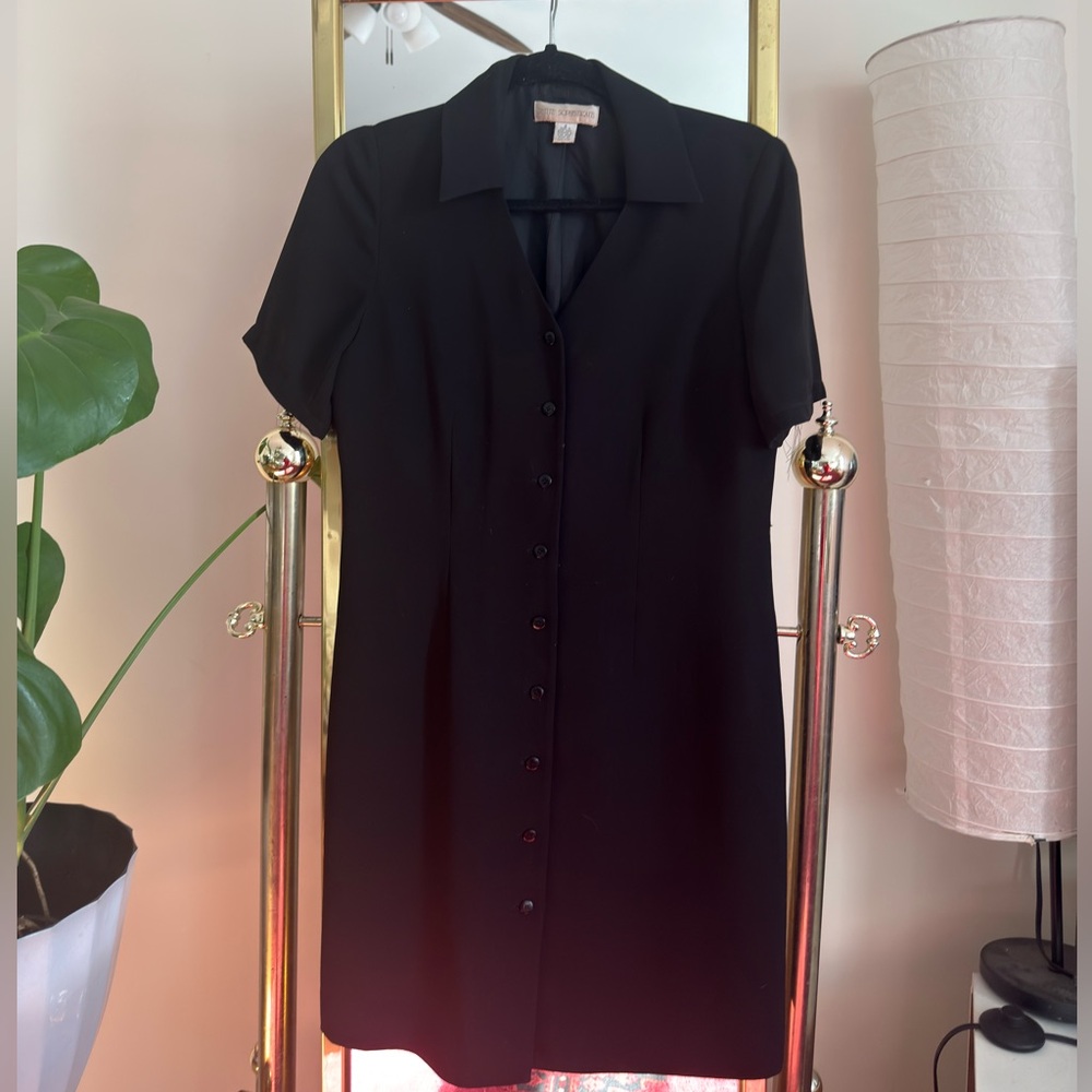 Petite Sophisticate Black Midi Dress